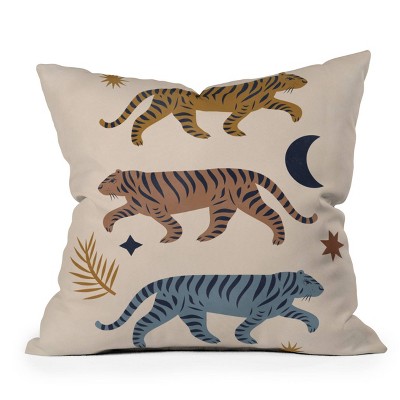 Deny Designs Cocoon Design Celestial Tigers with Moon Indoor Throw Pillow