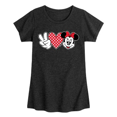 Girls' - Disney - Peace Love Minnie Fitted Short Sleeve Graphic T-Shirt