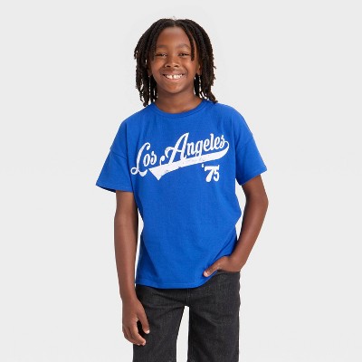 Grayson Threads Kids Boys' Short Sleeve Los Angeles Graphic T-Shirt - Blue