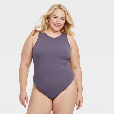 Women's Luxe Stretch High Neck Racer Thong Bodysuit - Auden™