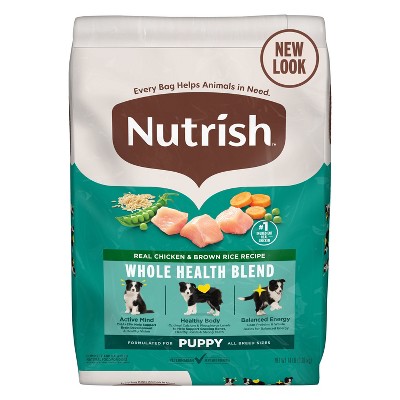 Nutrish Puppy Real Chicken & Brown Rice Flavor Recipe Whole Health Blend Dry Dog Food