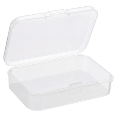 Unique Bargains Plastic Rectangular Storage Case with Hinged Lid 4 Pcs