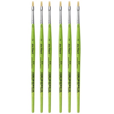 da Vinci FIT Synthetics Student Brush, Synthetic, Acrylic & Oil, Flat, Series 379, Size 2, Pack of 6