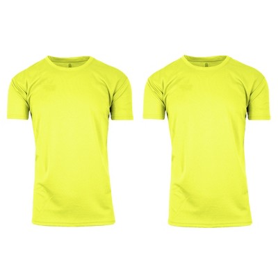 Galaxy By Harvic  High Visibility Short  Sleeve Moisture-Wicking Quick Dry Performance Crew Neck Tee  -2 Pack