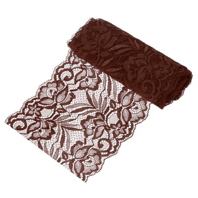 Unique Bargains Elastic Lace Fabric Ribbon Stretchy Trim W Floral Pattern for Bridal Wedding 1 Pc