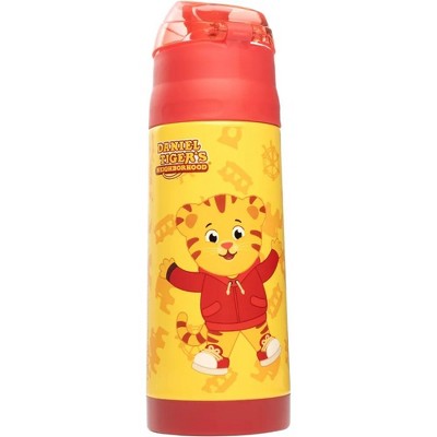 Daniel Tiger 13oz Insulated Water Bottle w Latching Lid- Spill Proof & BPA-Free, Keeps Drinks Colder, Fits in Lunch Boxes, Fun for School