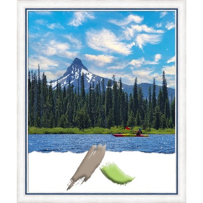 18"x22" Opening Size Morgan Wood Picture Frame Art White/Blue - Amanti Art: Modern Wall Decor, Acrylic Glazing, Includes Sawtooth Hanger