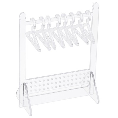 Unique Bargains Acrylic Mini Earring Display Stand and Coat Hangers 1 Set
