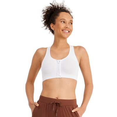 Jockey Women's Seamfree Mid Impact Zip Front Sports Bra