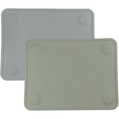 WeeSprout Silicone Suction Placemats for Babies, Toddlers & Kids, Durable Food Grade Silicone with Non-Slip Suction, Raised Edges Contain Mess, 2 Pack