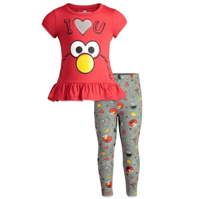 Sesame Street Peplum T-Shirt Leggings Outfit Set Toddler