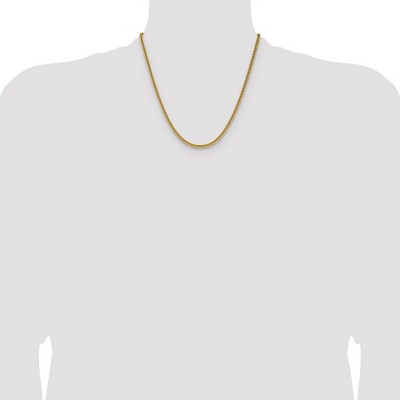 Chisel Stainless Steel Polished Yellow IP-plated 3.2mm 20" Square Wheat Chain Necklace