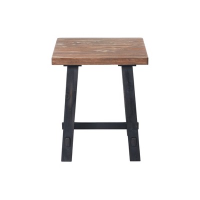 21" Odin Solid Wood Side Table Black - Alaterre Furniture: Mid-Century Modern, Pine Frame