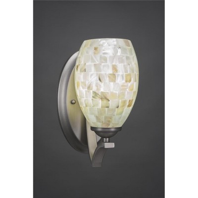 Toltec Lighting Zilo 1 - Light Sconce in  Graphite with 5" Ivory Glaze Seashell Shade