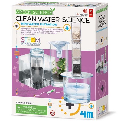 4M: Green Science Clean Water Science - DIY Water Filtration Kit, Solar Powered