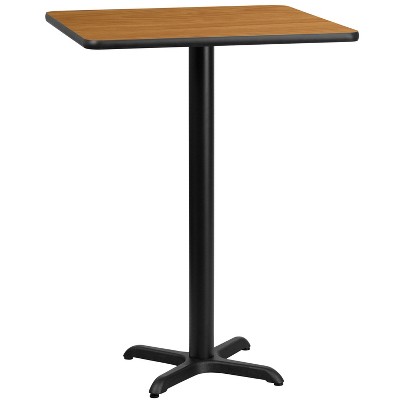 Emma and Oliver 24" Square Natural Laminate Bar Table Top-22"x22" Base