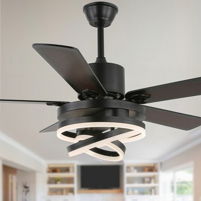 Bella Depot 52" Modern Silver Ceiling Fan with Dimmable Light and Remote Control, DIY Light Shade DC Motor 6-speed