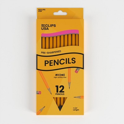 #2 HB Woodcased Pencils - Pre-sharpened, Yellow, 12-count (80 Packs)