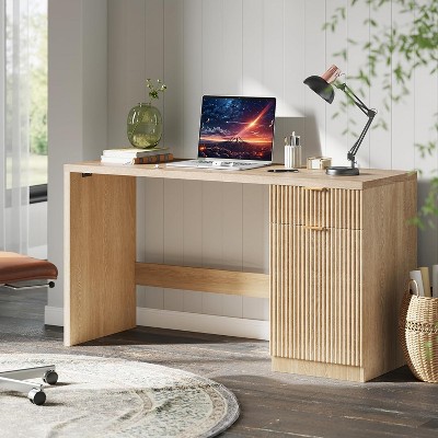60" Executive Desk with Storage,Home Office Desk with Drawer & Cabinet