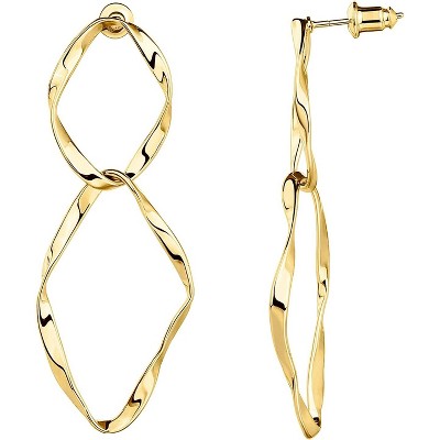 14K Gold Plated Infinity Hoop Earrings | Cute Dangle Design for Women