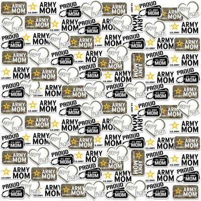 Army Mom 100ct Vinyl Large Deluxe Stickers Variety Pack
