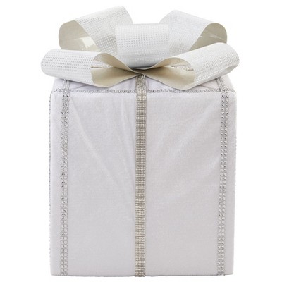 The Lakeside Collection Metallic White Presents - Small Metallic White Present