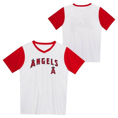 MLB Los Angeles Angels Boys' Pinstripe Pullover Jersey