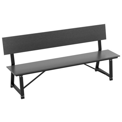Tangkula Patio 4-Person Bench 72 Inch Extra Long Bench w/ All-Weather HDPE Seat & Back Heavy-Duty Metal Support for 1100 lbs Max Load 4-Seat Chair