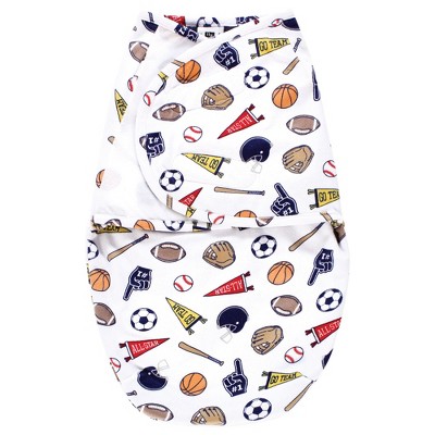 Hudson Baby Infant Boy Plush Faux Fur Swaddle Wrap, Sports Fan, 0-3 Months