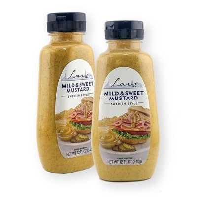 Lars Own Mild & Sweet Mustard Swedish Style 12 oz./420 g (Pack of 2)