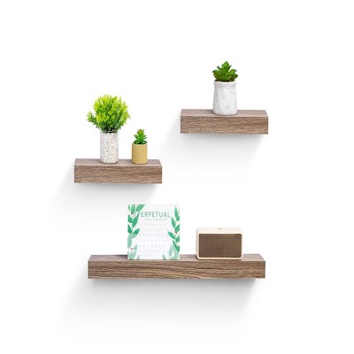 ChicFurnit Wall Shelf Set Floating Wood Shelves Invisible Brackets Hanging Shelf for Books Storage for Indoor Living Room, Maple, 23.62"*3.94"*1.57"