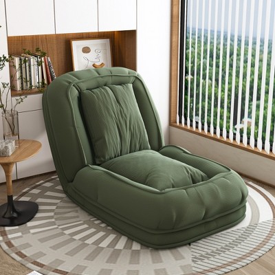 QingMoon Upholstered Human Dog Bed, Foldable Sofa Bed For Adults & Pets With 5 Adjustable Positions 2 Pillows For Bedroom & Living Room