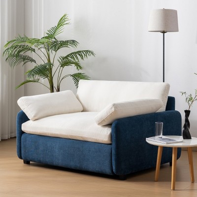 50*43" Oversized Chenille Single Sofa Chair,Color Blocking Couch Lounge With Pillows,Armchair Office,Living Room Chairs Accent-Cuddlewood