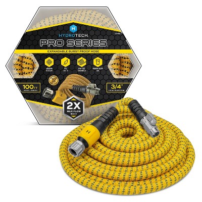 HydroTech Expandable Max Flow Garden Hose Durable, 3/4"