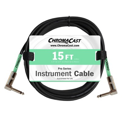 ChromaCast Pro Series Instrument Cable, Angle - Angle, Surf Green, 15 foot