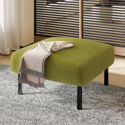 Kumasinova Small Ottoman Footstool with Legs,Corduroy Ottoman Foot Stool with Soft Padded seat,Square Footstool for Living Room,Bedroom