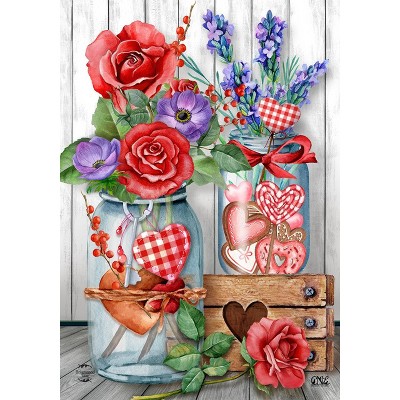 Briarwood Lane Love Filled Mason Jars Valentine's Day House Flag
