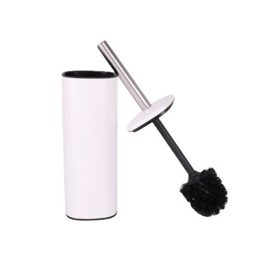 Moda at Home Bryant Powder Coated Toilet Bowl Brush Holder with Handle White