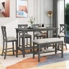 6-Piece Counter Height Dining Table Set Table with 4 Chairs and 1 Benchs - ModernLuxe - 3 of 4