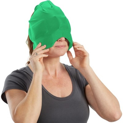 Aculief Headache, Migraine, & Stress Relief Hat - Natural Ice Mask for Tension & Muscle Pain – Green