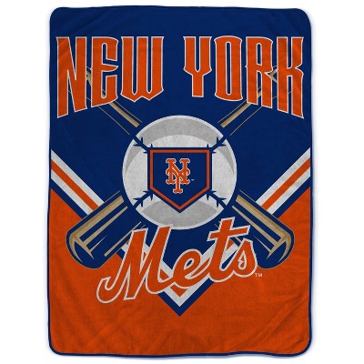 MLB New York Mets On Deck Ultra Cozy Blanket: Plush Sports Team Logo Throw