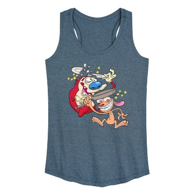 Women's - Ren & Stimpy - Smashing Time Graphic Racerback Tank