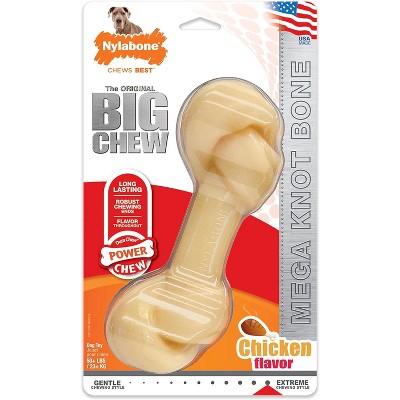 Nylabone Power Chew Knot Bone Big Dog Chew Toy Chicken Flavor