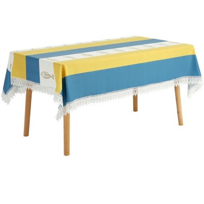 Unique Bargains Party Outdoor Lace Rectangle Macrame Rustic Tablecloth 1 Pc