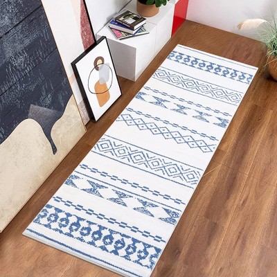 Moroccan Area Rug Washable Rug Soft Non Slip Low Pile Printed Geometric Trellis Rugs for Bedroom Living Room