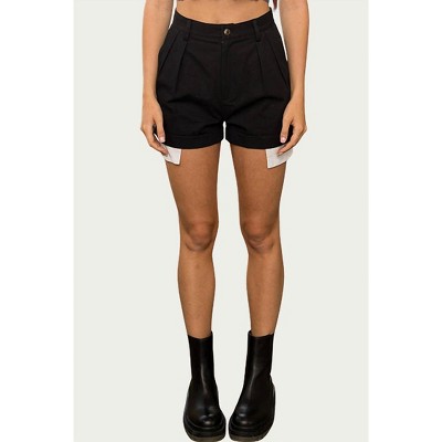 Women's JANE EXPOSED-POCKET COTTON-TWILL SHORTS - PAPERMOON