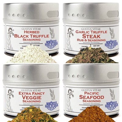 Fancy Proteins & Truffled Sides | 4 Pack | Gourmet Seasoning Set | Gustus Vitae