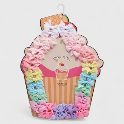 Simply Petals 40-Pack Cupcake Themed Baby Hair Bow Set -  Assorted Baby Bows for 0-12 Months, Colorful Clips for Infants, Girl, 40pcs