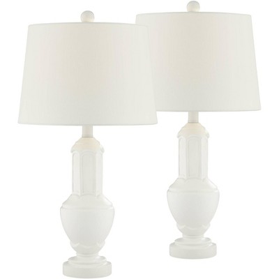 360 Lighting 25 1/4" High Vase Modern Table Lamps Set of 2 White Living Room Bedroom Bedside Nightstand House Office Home Reading Kitchen Entryway