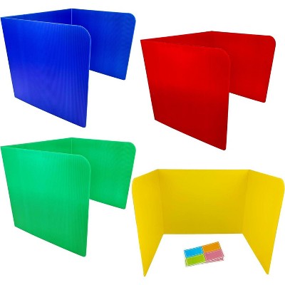 4E's Novelty 4ct Colored Desk Dividers – Classroom Essentials and Testing Panels for Students and Teachers
